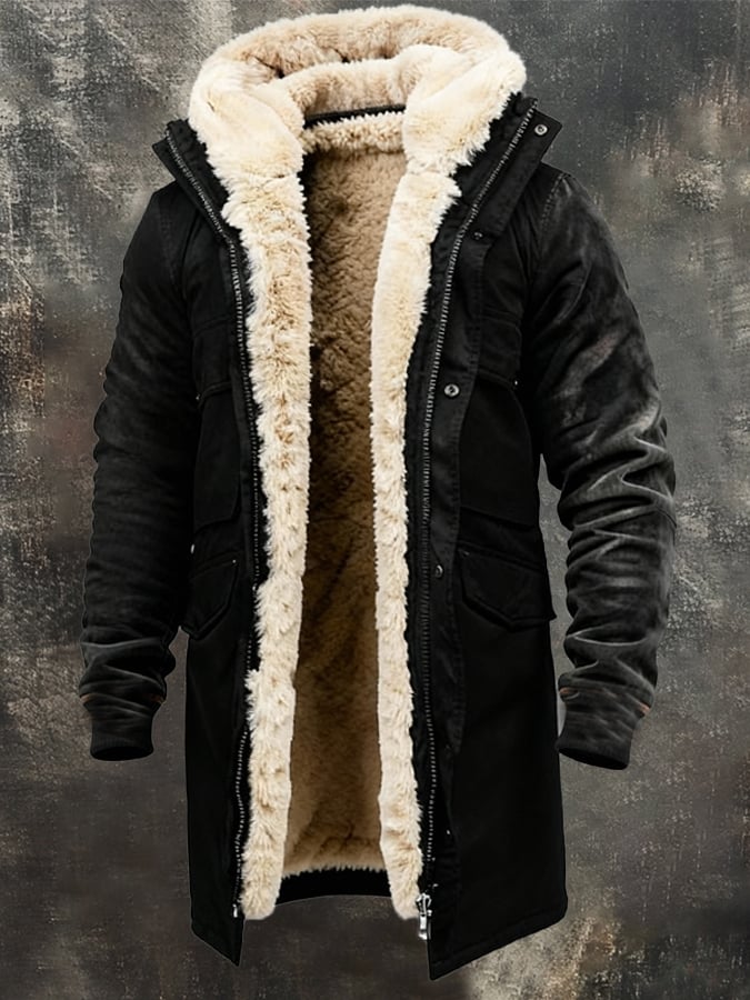 Igor™ - Płaszcza średniego z eleganckim futrem