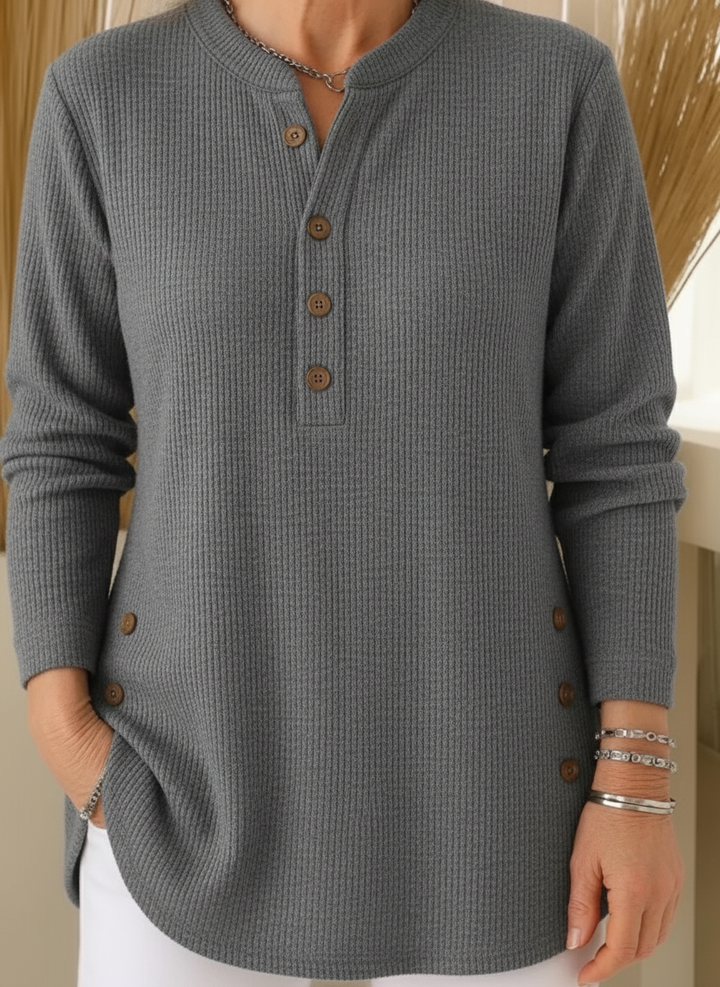 Elise™ – Gładki sweter z długim rękawem