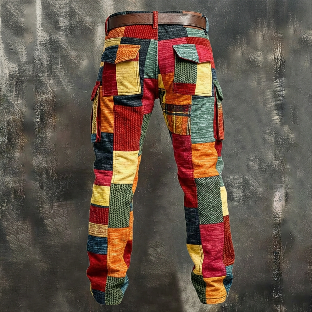 Soren™ – Męskie spodnie cargo z patchworkowym designem