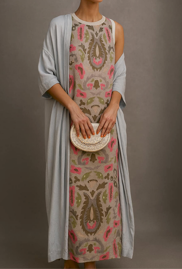 Raffaella™ – Elegancka długa sukienka z dopasowaną stólą