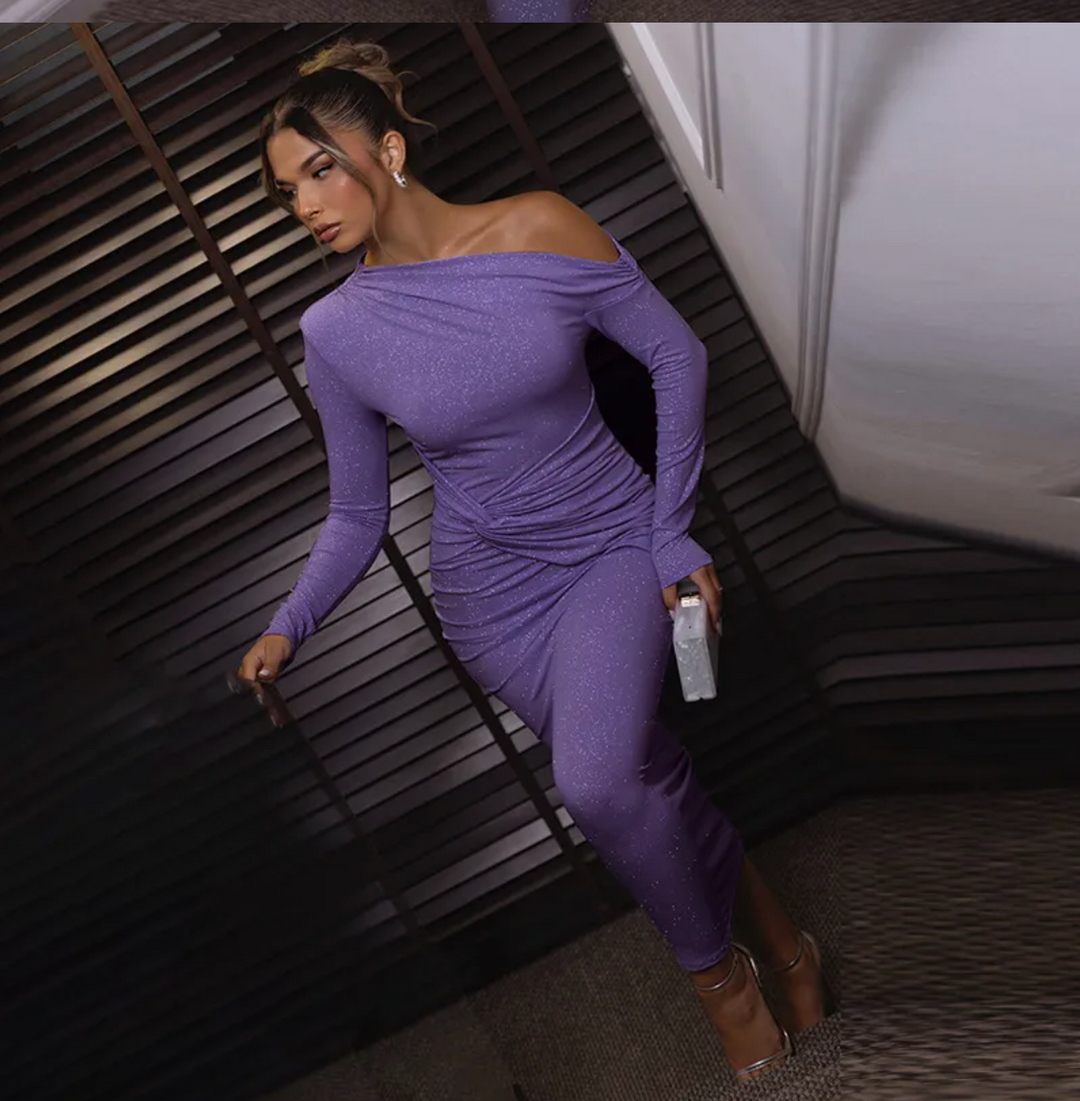 Moa™ - Lśniąca sukienka maxi