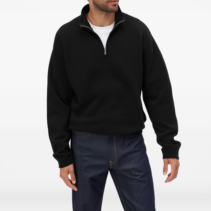 Sergiu™ - Elegancki sweter z krótkim zamkiem