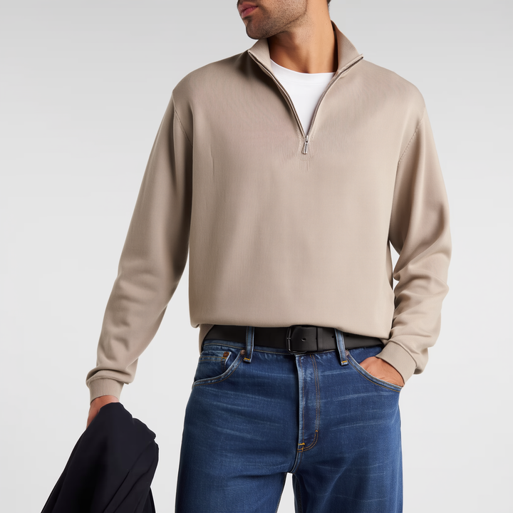 Sergiu™ - Elegancki sweter z krótkim zamkiem