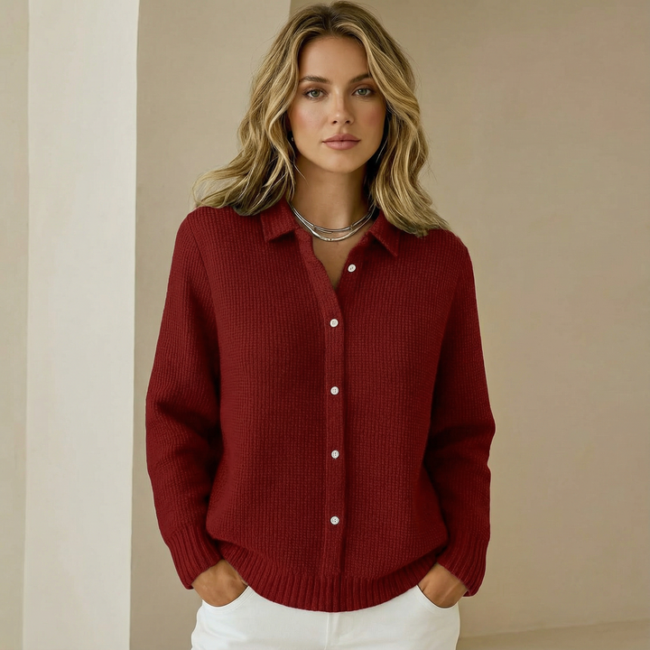 Nivra™ – sweter dzianinowy z kołnierzykiem