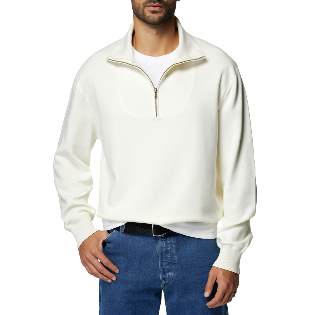 Sergiu™ - Elegancki sweter z krótkim zamkiem