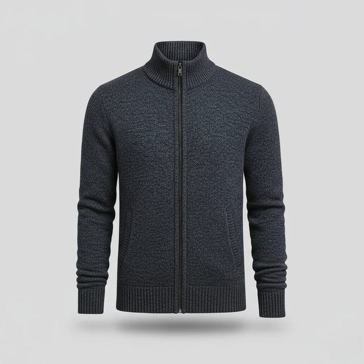 Leandro™ - Wełniany kardigan zapinany na suwak