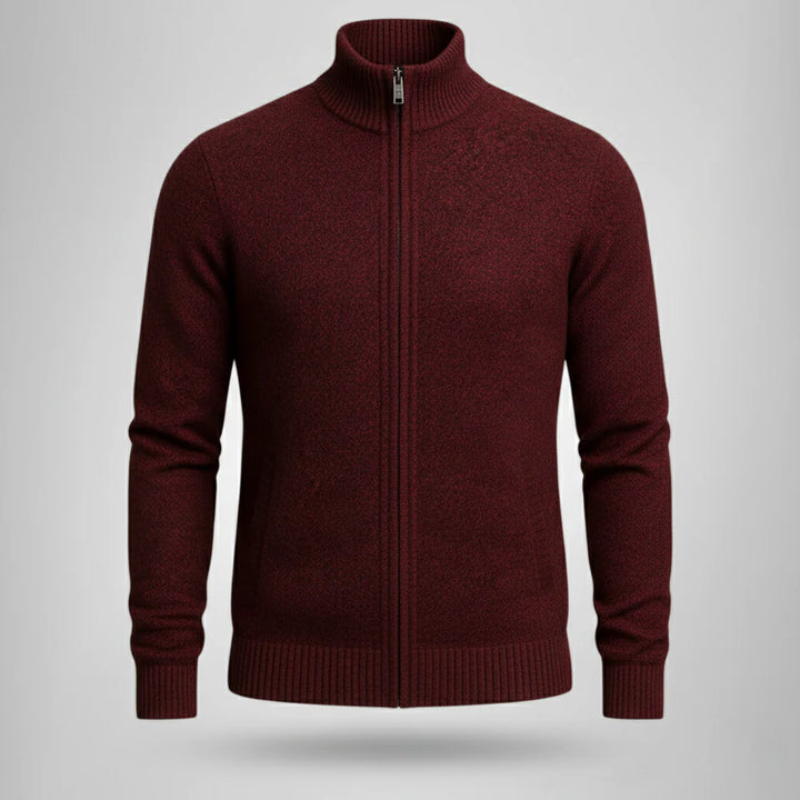 Leandro™ - Wełniany kardigan zapinany na suwak