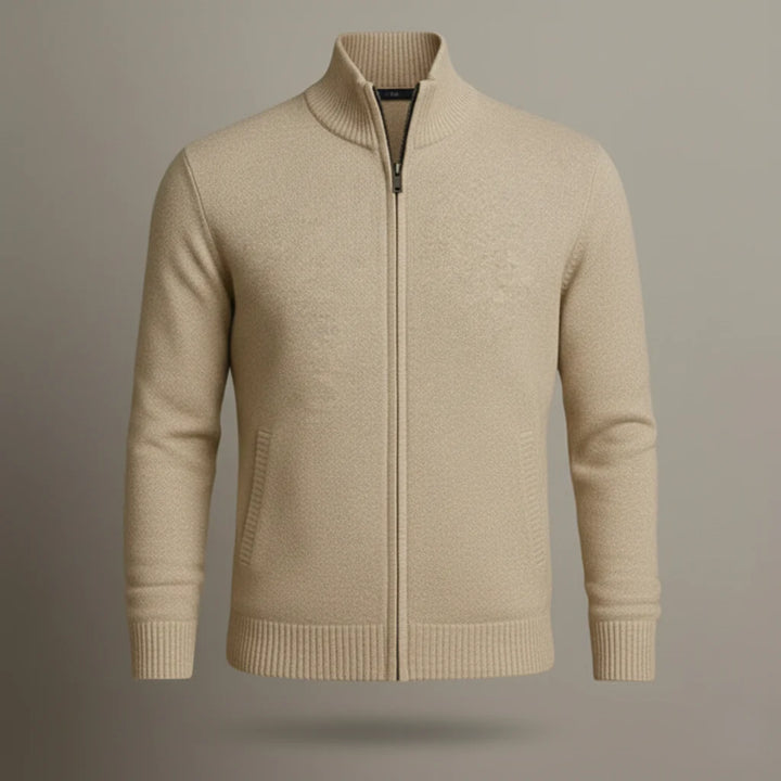 Leandro™ - Wełniany kardigan zapinany na suwak