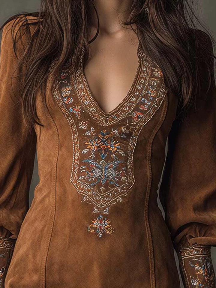 Lunori™ – haftowana mini sukienka