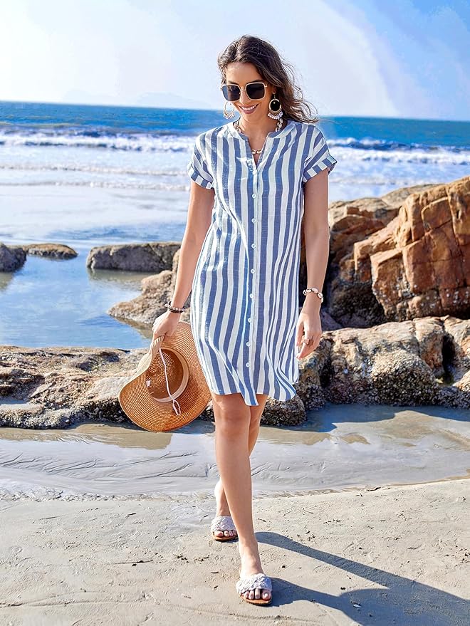 Martine™ - Stylowa wytłaczana koszulowa sukienka