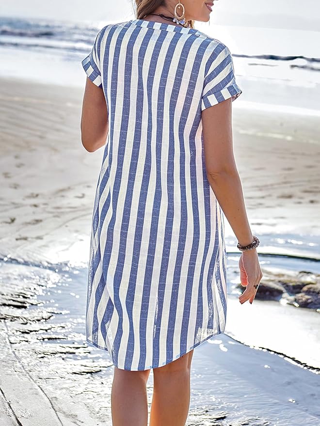 Martine™ - Stylowa wytłaczana koszulowa sukienka